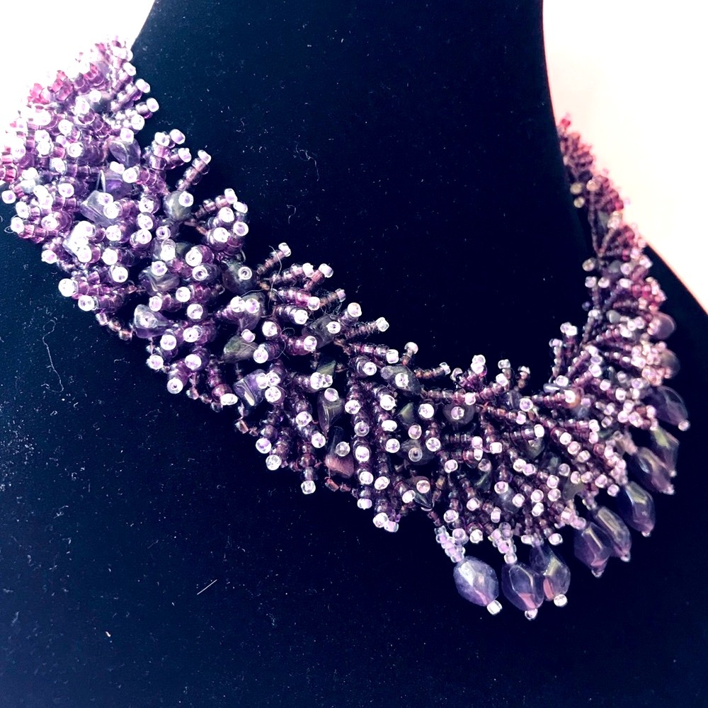 Unique hand made amethyst necklace